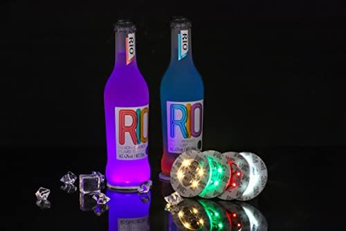 רכבת LED של Hancircle White, 12 חבילות חוף נורות, אורות מדבקות LED, אורות בקבוק יין, למשקאות, אביזרי בר, ​​מסיבה, חתונה