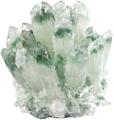 קישוט קוורץ WGPHD קוורץ טבעי ירוק ירוק אשכול קריסטל גביש אבן אנרגיה אבן אנרגיה