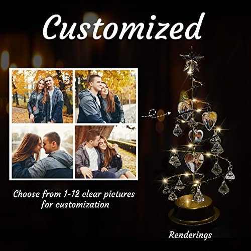 תמונה בהתאמה אישית אורות לילה עץ חג המולד, שם מותאם אישית אורות קריסטל קישוטי חג המולד לחתונה של נשים בהתאמה אישית