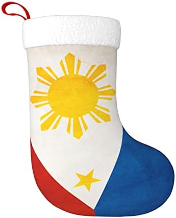 QG ZZX Flag של הפיליפינים גרבי חג המולד גרבי חג המולד גרביים תלויים גרב 18 אינץ 'קישוט חג