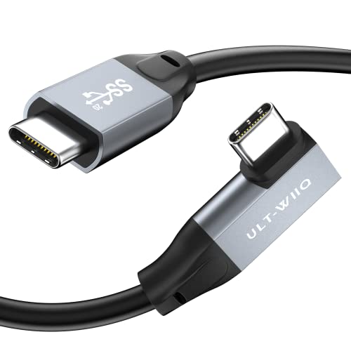USB C 3.2 GEN2X2 כבל 100W, 20 ג'יגה-ביט לשנייה עודכן 90 מעלות זווית ימנית USB C ל- C 3.2 כבל, 4K@60Hz כבל וידאו עם סמן אלקטרוני עבור Thunderbolt