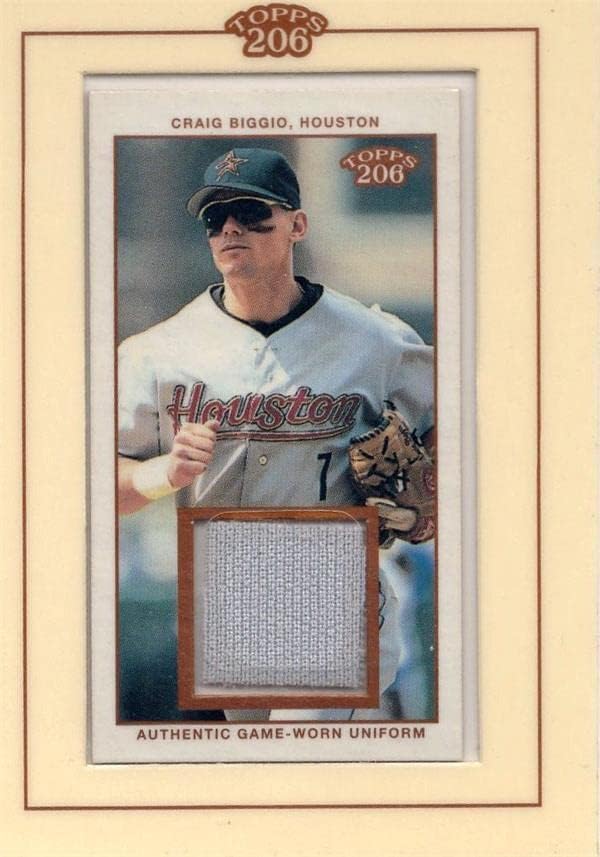 Craig Biggio Player Weld Jersey Patch כרטיס בייסבול 2002 Topps 206TRCB - משחק MLB משומש גופיות