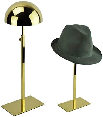 אנדאן מעיל קולב טיטניום זהב נירוסטה כובע תצוגת מתלה כובע מראה סטנד מתכוונן מתכת פאת כובע תצוגה מחזיק מתלה כובע מתלה