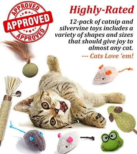צעצועים של חתול, צעצועים לחתולים של סילברווין, צעצועים לחתולים לחתולים מקורה, מקלות סילברווין, כדורי קטניפ, עכברי חתול, צעצועי לעיסה אורגניים