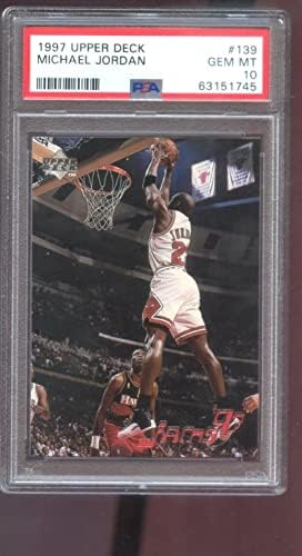 1997-98 סיפון עליון 139 מייקל ג'ורדן ג'אם PSA 10 כרטיס כדורסל מדורגת NBA 97 - קלפי כדורסל לא חתומים