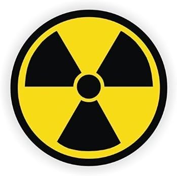 סמל קרינה גרעיני סמל כובע קשה מדבקה מדבקה ויניל על ידי Stackerdad® צבע מלא מודפס - - לחלונות, קירות, פגושים, מחשב נייד, ארונות וכו '.