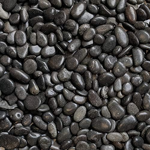 Hearth Midwest Hearth Natural Decortative Pebbles שחור מלוטש 3/8 גודל חצץ