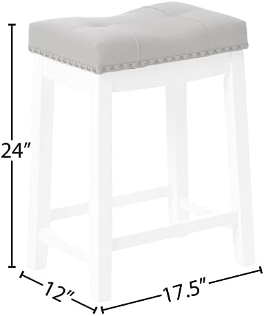 מלאך קו קיימברידג 'כיסאות בר, 24 סט של 2, לבן עם אפור כרית