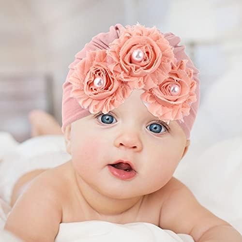 בגד גוף תינוקת ראש כורכת 2 יחידות תינוק טורבן כובעי תינוקות ראש לעטוף קמטים יילוד כובעי ילדי בארה ' ב אבזרי צילום יילוד מצנפת