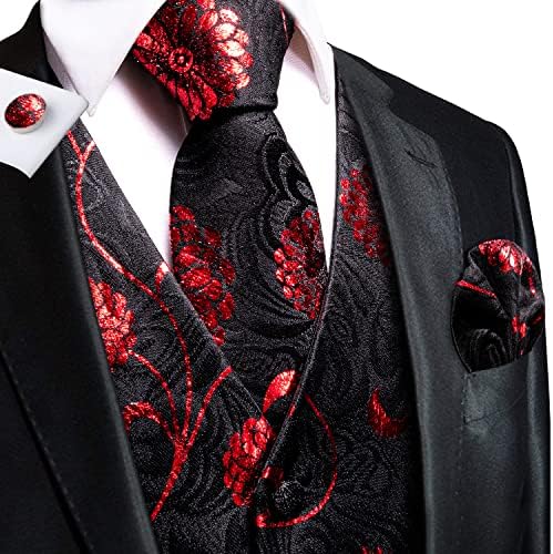 היי-עניבת גברים של חליפת אפוד עניבת סט עם דש פין או עניבת קליפ משי חזיית עניבה ממחטה לחתונה פורמליות טוקסידו