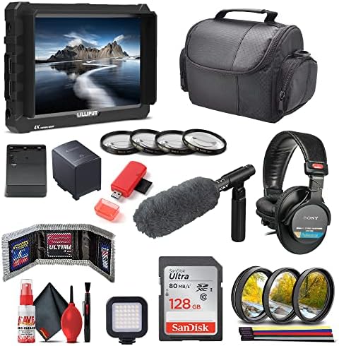 CANON XA55 UHD 4K מצלמת וידיאו + צג 4K + SONY MIC + אוזניות סוני + אור LED + 128GB כרטיס + תיק מרופד רך + סוללה נוספת ומטען + עוד