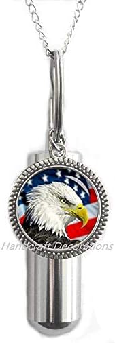 CraftCorations American American Eagle Eagle Urn שרשרת Urn unn ， דגל אמריקאי urn ， Charmation Cermation Urn שרשרת פטריוט Urn.f214