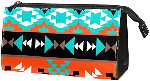 תיק קוסמטי של TbouoBt לנשים, תיקי איפור מרווחים מרחבים כיס טואלט מתנה לטיולים, וינטג 'גיאומטרי שבטי אתני אמנותי