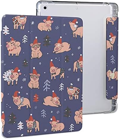 דפוס חג המולד חזירים אטום הלם מארז כיסוי מגן דק עם מחזיק עט של קיקסטנד עבור iPad Pro 2020 （11in）