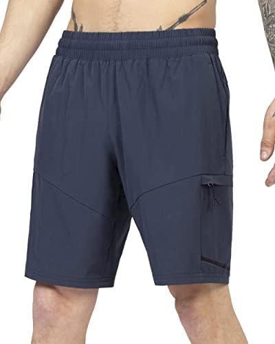 מכנסיים קצרים של Apana Mens ארוגים/יוגה מזדמנים ביצועים אתלטיים מכנסיים קצרים עם כיסים וכיס מטען Zip-9 אינץ '