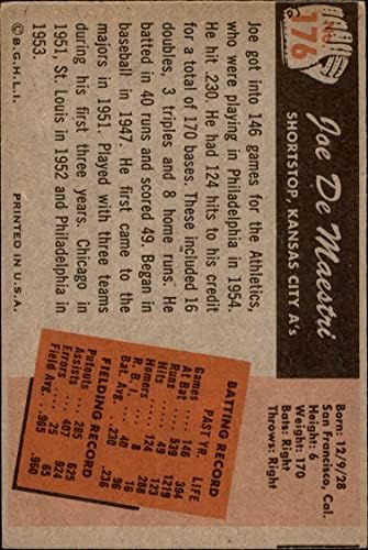 1955 Bowman 176 ג'ו Demaestri Kansas City Athletics VG/Ex Athletics
