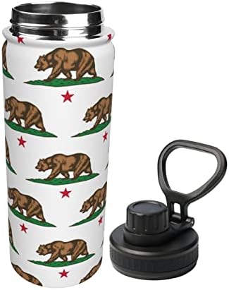 בקבוק מים קליפורניה-דוב-דבקה 18 גרם פלדת אל חלד ואקום מבודד בקבוק רחב עם מכסה זרבוביות אטום דליפות