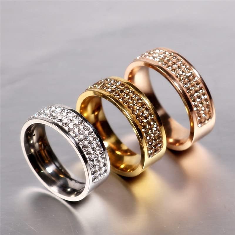 קולסו רוז זהב המותג המפורסם זירקון טבעת 8 מ מ חצי מעגל שלוש שורות קריסטל 316 ליטר טבעות אצבע לנשים גברים-68929