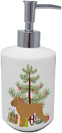 אוצרות קרוליין BB2958SOAP בריסל בריפון עץ חג מולד שמח מתקן סבון קרמיקה, מתקן סבון יד בקבוקי משאבה למטבח אמבטיה, מיכל סבון נוזלי ריק, מיכל,