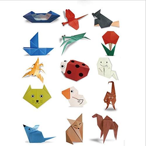 נייר אוריגמי 500 גיליונות, 10 צבעים עזים, צבע דו צדדי לפרויקטים של אמנויות DIY ומלאכה ...