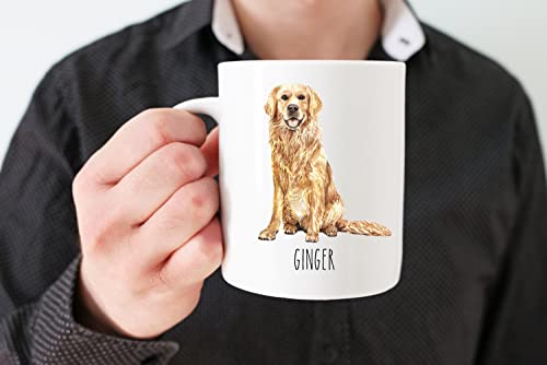 גולדן רטריבר ספלי קפה מותאמים אישית עם שם לאמא של כלב - מתנות בהתאמה אישית לחברים הכי טובים - סבתא סבא מתנה