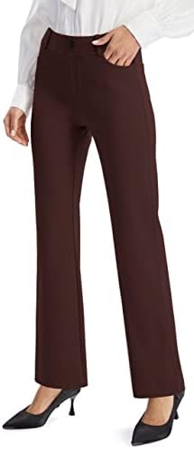 מכנסי שמלת יוגה לנשים של אפיטנה מכנסי עבודה ברגליים ישר מכנסיים משרד עסקים מכנסיים מזדמנים עם כיסים