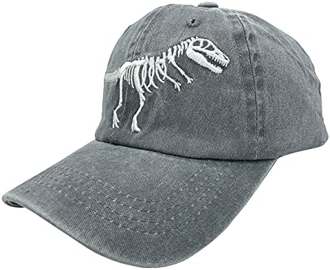 בני גולגולת דינוזאור כובע שטף בציר רקום בייסבול כובע