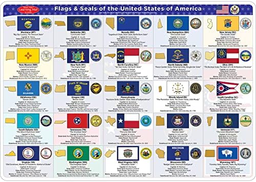 אשלי הפקות מחצלות למידה דו צדדיות חכמות פולי, 12 איקס 17, דגלי מדינת ארה ב, חבילה של 10
