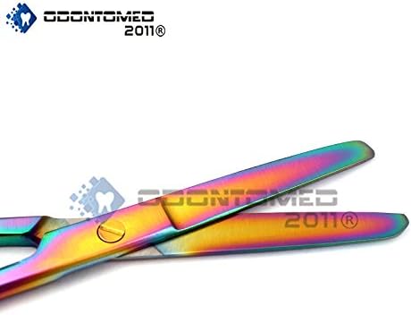 Odontomed2011® Multi Titanium צבע קשת מספריים הפעלה מספריים בוטה/בוטה 5.5 מפלדת נירוסטה ישר מספרית צבע קשת ODM