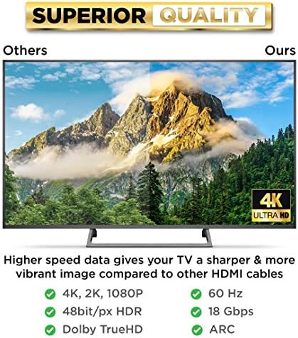 Powerbear 4K HDMI כבל 10 ft & 25 ft Bundle