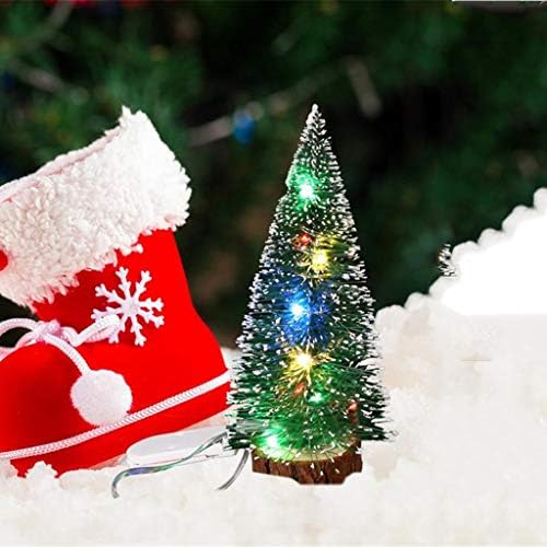 עם קישוטי קישוט שולחן עבודה של LED אורות מיני אורות חג המולד עץ חג המולד עיצוב הבית גבישים תלויים וינטג '