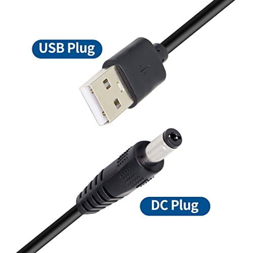 Riieyoca 5V DC Power Cable, USB 2.0 זכר ל- DC 5.5 ממ x 2.1 ממ כבל חשמל זכר לנתב, אור LED, רמקול, מכשירי משק בית קטנים ועוד, 2M