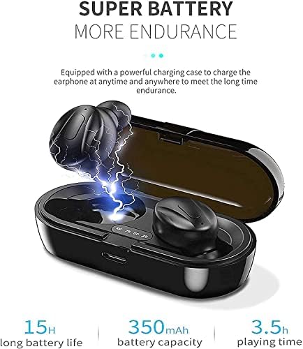 Hoseili 【2022 New EditionBluetooth אוזניות】. Bluetooth 5.0 אוזניות אלחוטיות באוזניים באוזן מיקרופון מיני אוזניות אלחוטיות עם אוזניות ומארז