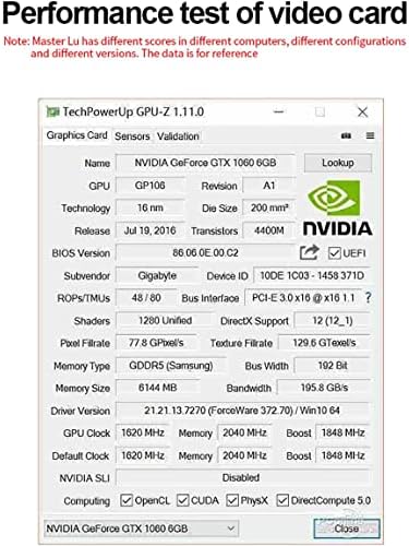 Jingsha Geforce GTX 1060 6G כרטיס גרפי, מעריצי Windforce 2x, 6GB 192 סיביות GDDR5, כרטיס מסך