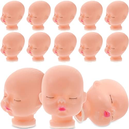 jojofuny 20 יחידות ראשי בובה ויניל למלאכה 1/6 בובה ראש בובה צביעה מחדש איפור איפור DIY בובות בובות לתינוקות למקלחת לתינוק