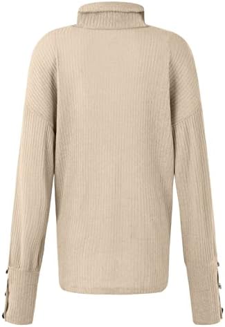 סוודר סוודר שמנמן לנשים כפתור שרוול ארוך שרוול ארוך חולצה תחתונה סריגה אופנה חורפית 2022