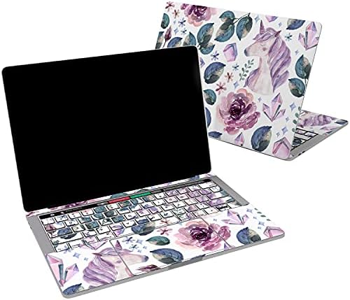 עור ויניל אלטרנטיבי תואם לאוויר MacBook 13 אינץ 'מק פרו 16 רשתית 15 12 2020 2019 2018 חמוד חמוד ורד כחול חד קרן יהלום סוס פרח הדפסת מחשב