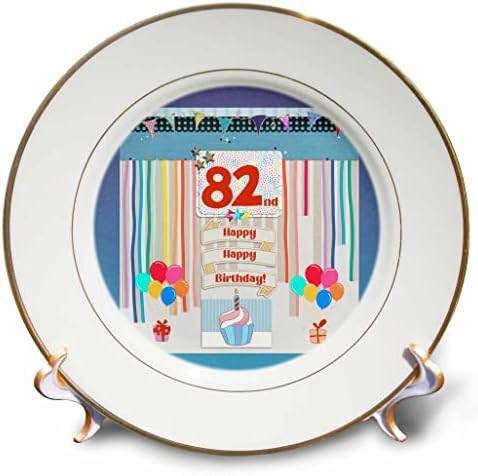תמונת 3 של תגית יום הולדת 82, קאפקייק, נר, בלונים, מתנות, זרם - צלחות