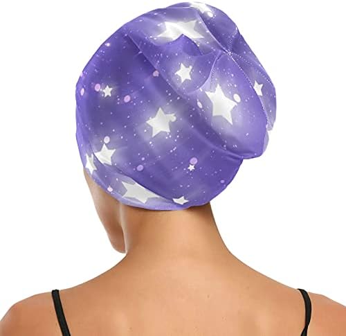 כובע עבודה של כובע שינה כובע מכונף כוכב סגול כוכב לנשים לעטוף לילה בגדי שיער