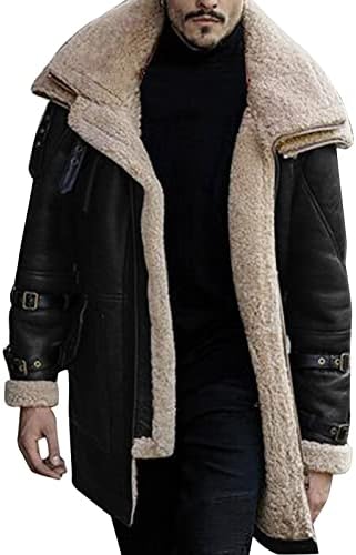 מעיל טרנץ 'של Gutori Mens Winter Winter Sherpa Gleece Coats Coat