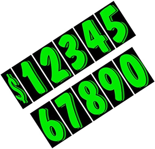 Versa-Tags 7 1/2 אינץ 'שחור/ירוק ויניל מספר מדבקות