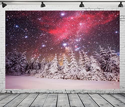 Corfoto 9x6ft בד חורפי שמיים כוכבי כוכבי לילה כוכבי לילה חורפים עצי אורן מושלגים רקע פתיתי שלג