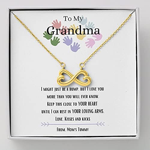 תכשיטים בכרטיסי הודעה, שרשרת בעבודת יד- מתנה אישית אינפיניטי לבבות שרשרת תליון, לסבתא שלי, אני אוהבת אותך, מתנה סבתא חדשה, סבתא להיות,