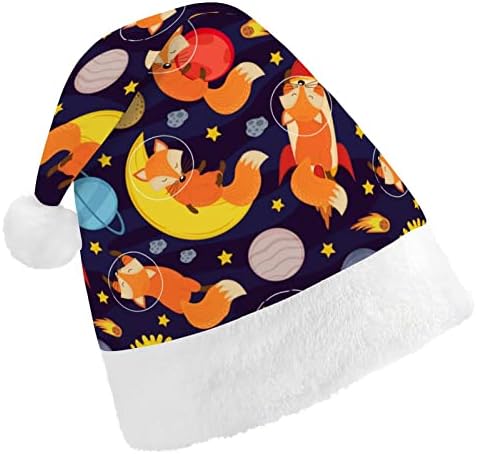 שינה שטח שועל חג המולד כובע סנטה כובע עבור יוניסקס מבוגרים נוחות קלאסי חג המולד כובע עבור מסיבת חג המולד חג