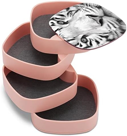 קופסת תכשיטים של נהן נמר חיה נמר תכשיטים ניידים מארז תכשיטים ABS קופסת אחסון תכשיטים ורוד לשרשראות עגילי טבעות