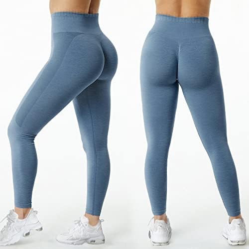 מוהואצ'י הרמת חותלות אימון לנשים מכנסי יוגה מותניים גבוהים מכנסי יוגה Scrunch Butt כושר חדר כושר חלק של שלל חלקה.