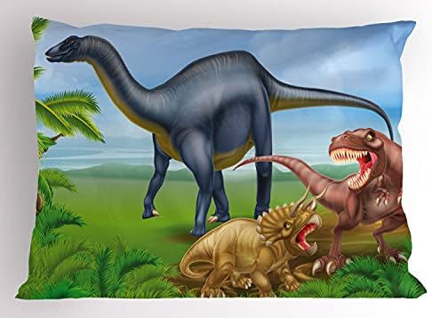 כרית דינוזאור של אמבסון בושה, סוגים שונים של דינוזאורים סביבת הג'ונגל הטבעית T-REX Triceratop