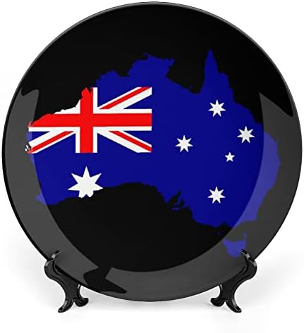 אוסטרליה דגל מפת קרמיקה עצם סין צלחות דקורטיביות עם קישוטים לתלייה צלחות ארוחת ערב
