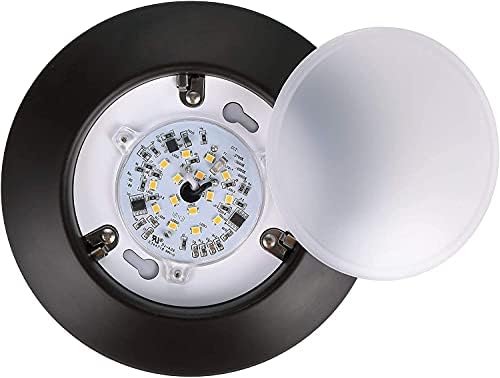 4/6 J -Box Flush Mount Dimbable Dimbard Disk Light, 15W, 120V, 5000K לבן בהיר, חיתוך ברונזה, ETL רשום - מתאים למיקומים רטובים - קוטר מתקן