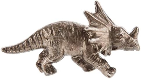כפתור מגירת מתכת של Triceratops כסף